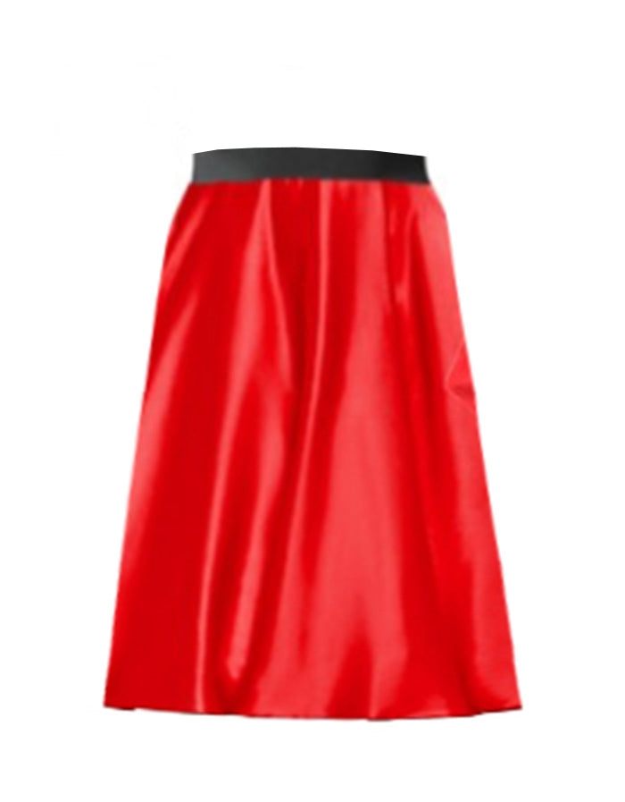 Red Satin Pencil skirt