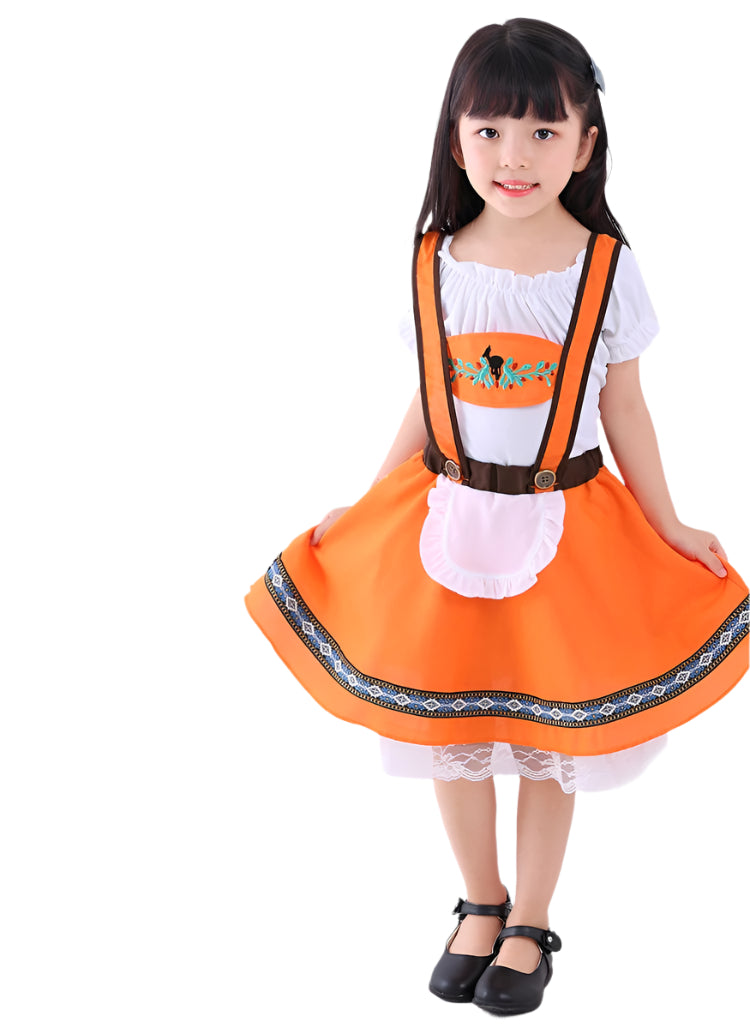 Girls Oktoberfest Orange Costume