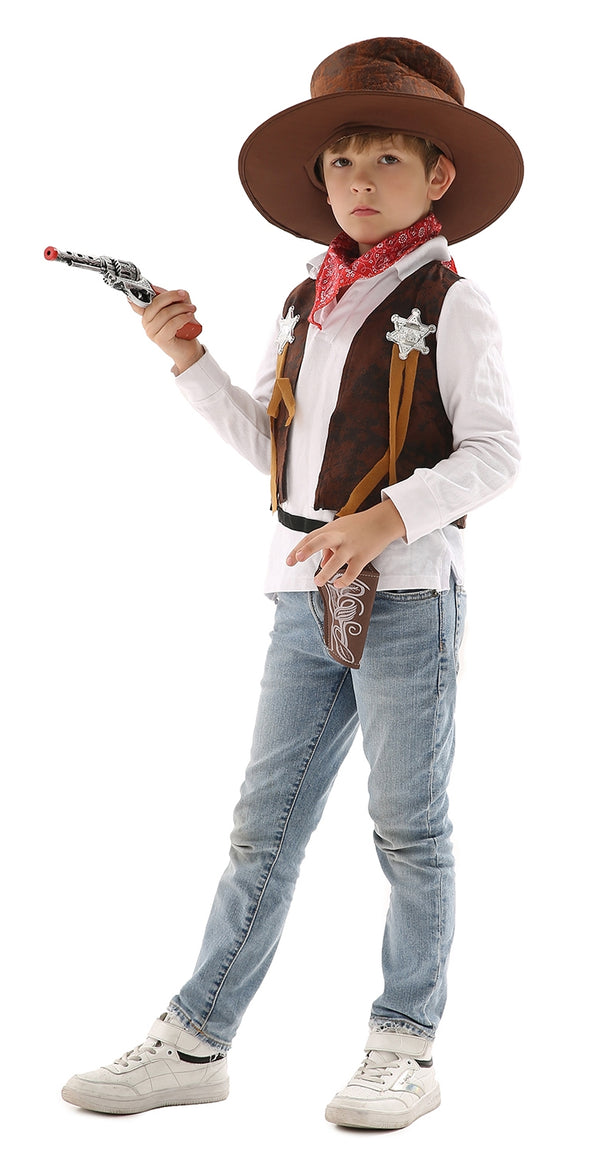 Kids Cowboy Sheriff Vest Costume Kit