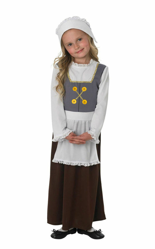 Kids Victorian Maid Fancy Dress Costume