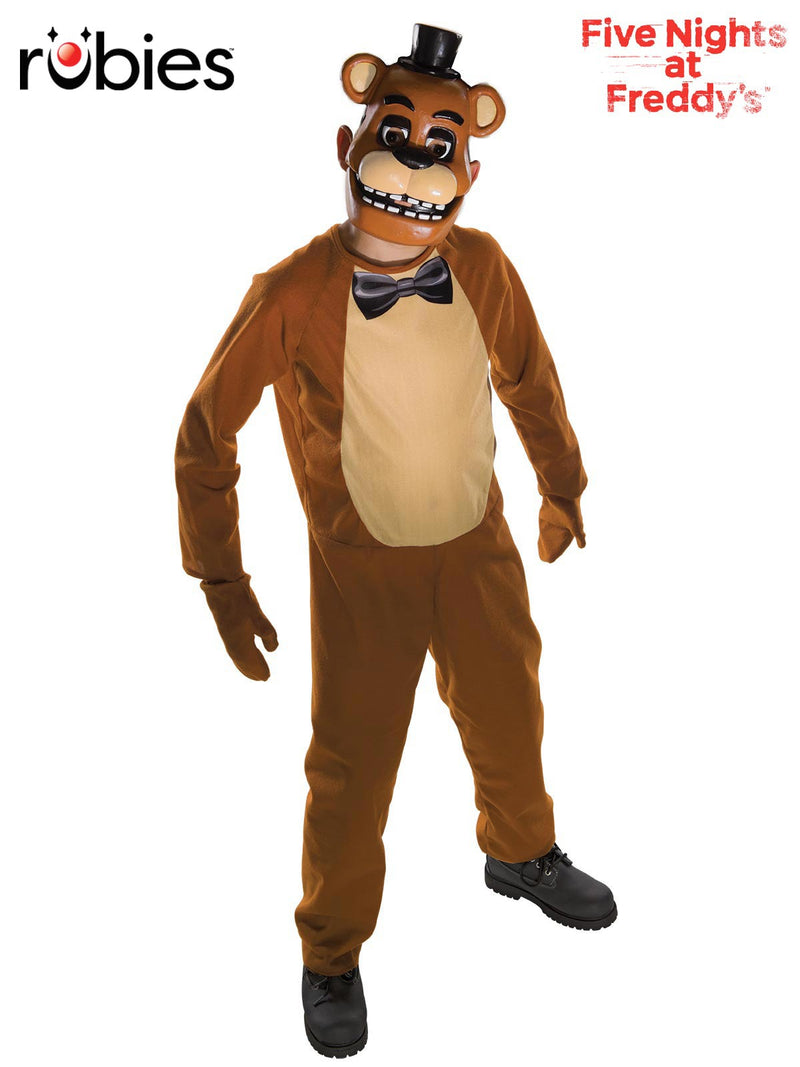 Kids Freddy Fazbear costume full body jumpsuit with mask and mitts