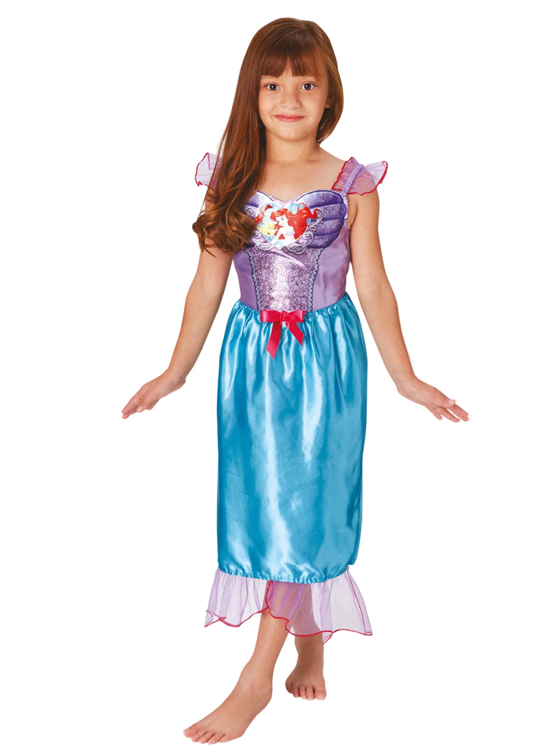 Kids Disney Ariel costume dress with sequined bodice and tulle fin hem