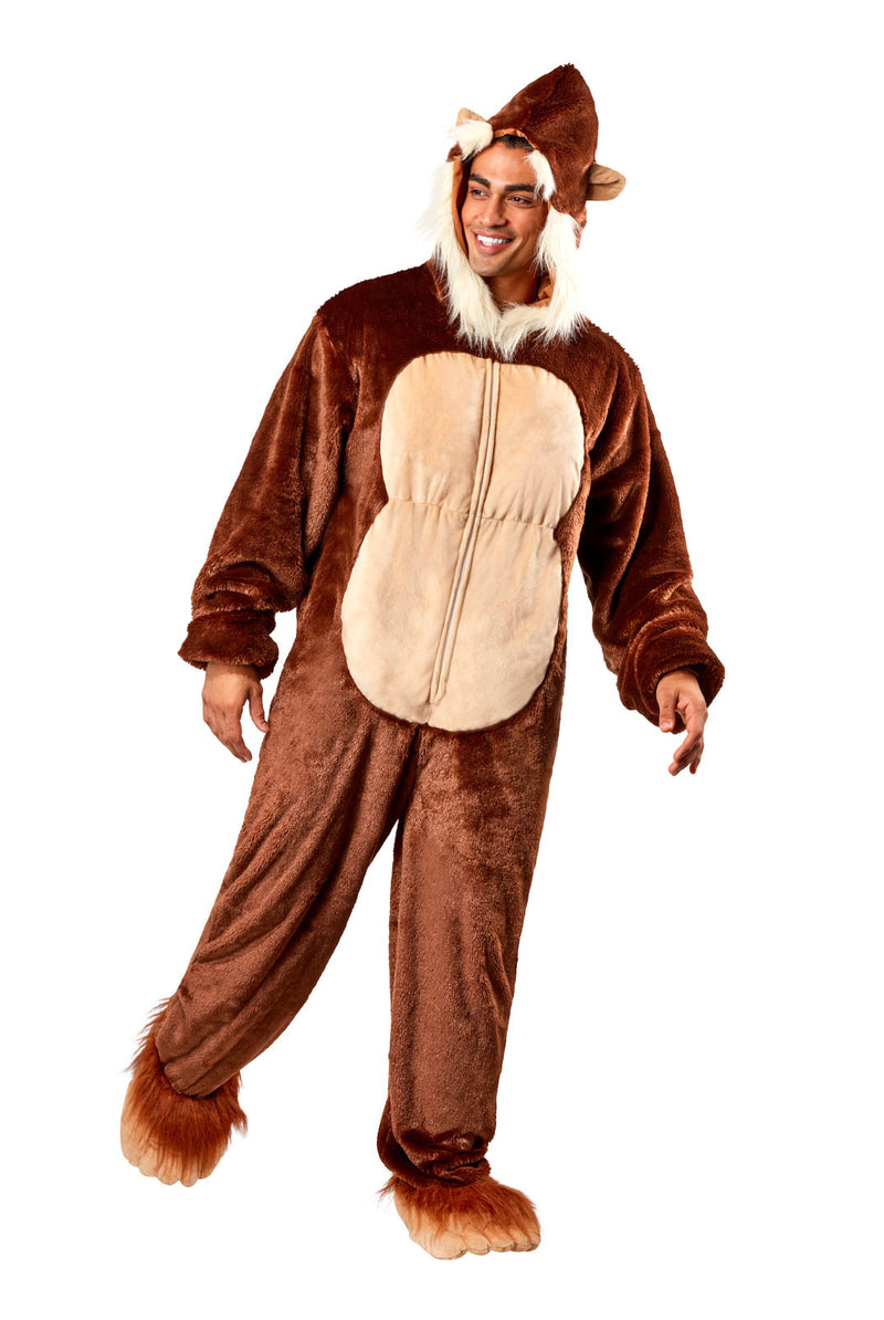 Adult Big Foot Costume - Sasquatch Yeti Onesie with Shaggy Feet