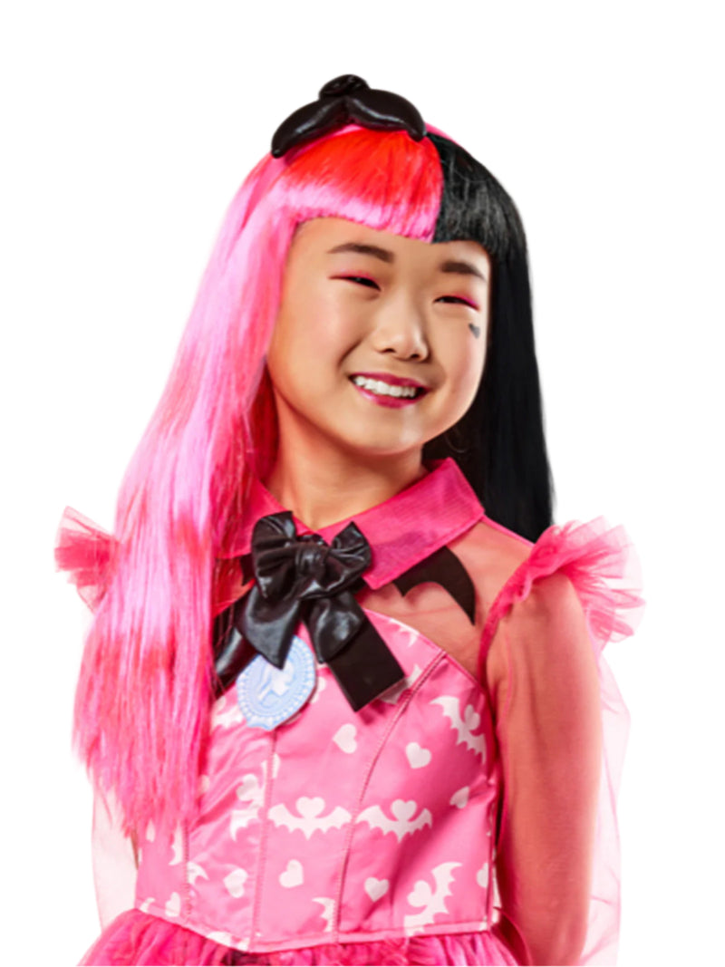 Kids Monster High Draculaura Wig - Pink & Black Character Costume Wig