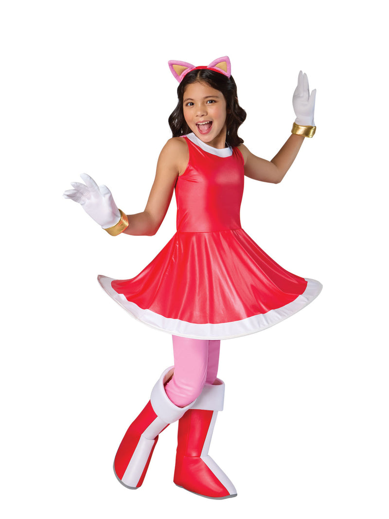 Kids Amy Rose Costume - Sonic the Hedgehog Red Dress Set