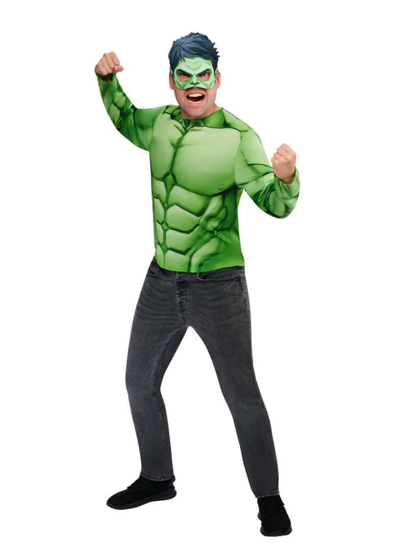 Close-up of Hulk muscle top showing anatomical shading and 3D printed muscle definition across chest