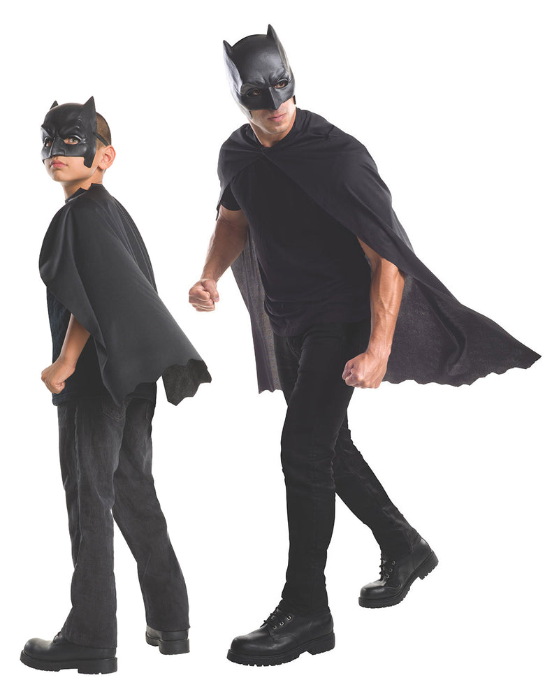 Kids and Adults Batman Mask & Cape Set - DC Superhero Costume Accessory