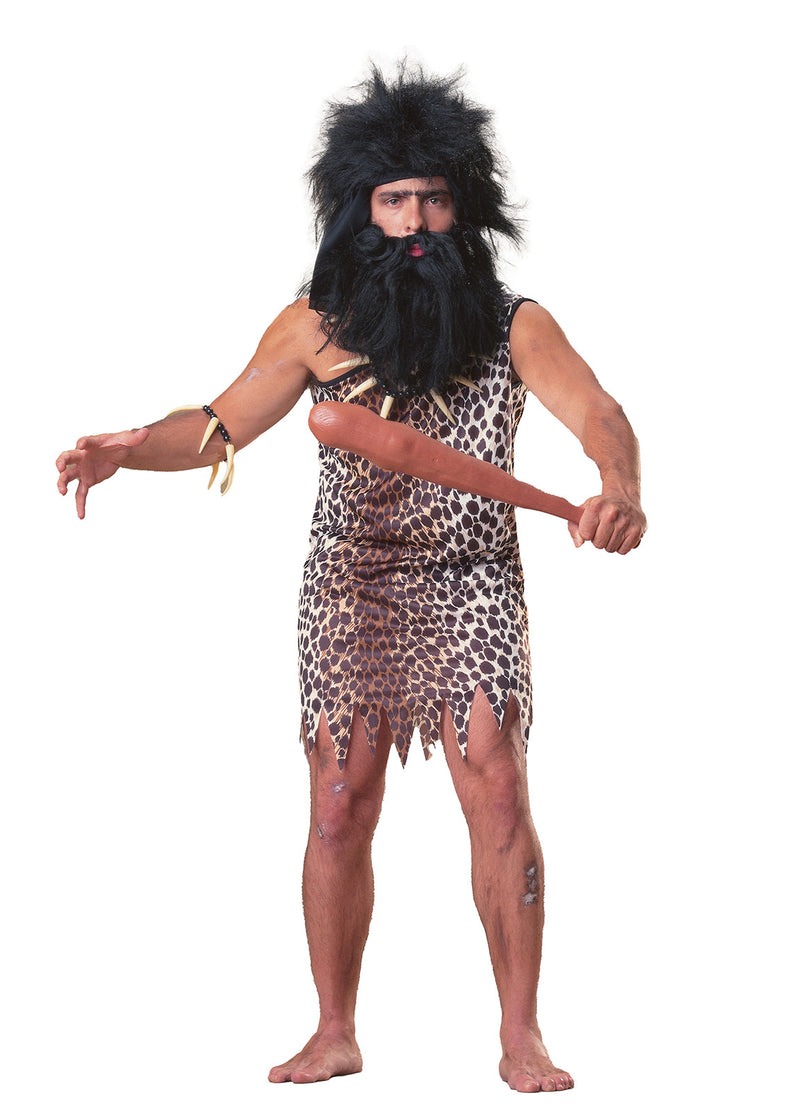 Mens Caveman Costume - Stone Age Prehistoric Tunic & Headband Set