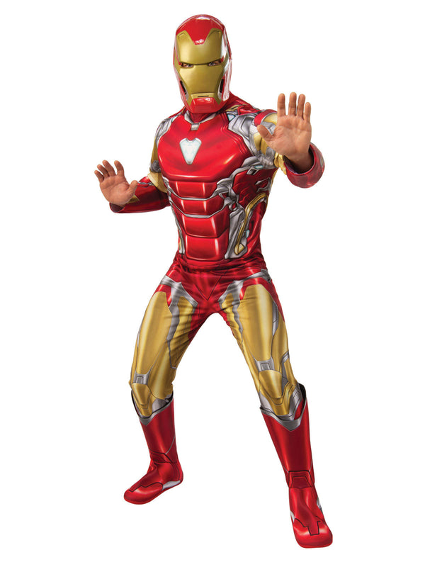 Mens Iron Man Deluxe Costume - Marvel Avengers Superhero Jumpsuit with Mask
