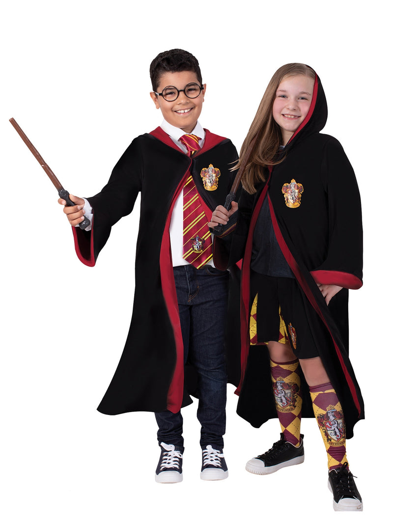 Kids Harry Potter Gryffindor robe costume with burgundy lining and house crest