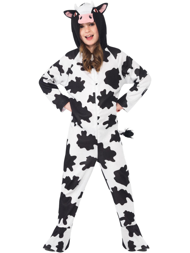 Kids Cow Costume - Farm Animal Onesie Jumpsuit with Hood