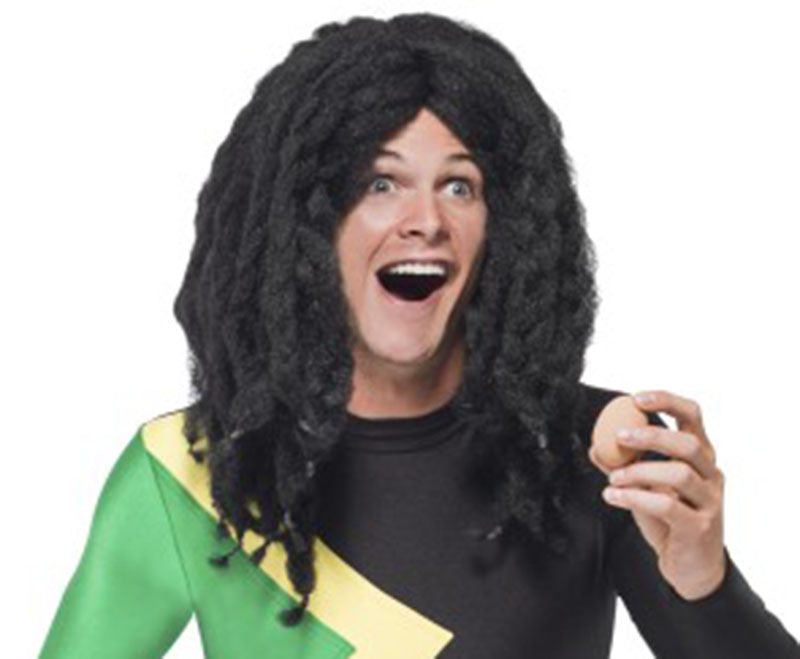 Reggae Black Dreadlocks Wig Rasta Jamaican Bob Marley Costume Accessory