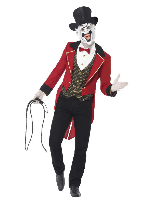 Mens Sinister Ringmaster Costume - Dark Circus Lion Tamer Halloween Outfit