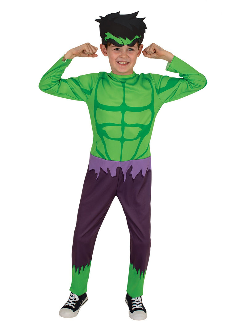 Kids Hulk Costume - Marvel Avengers Superhero Muscle Jumpsuit