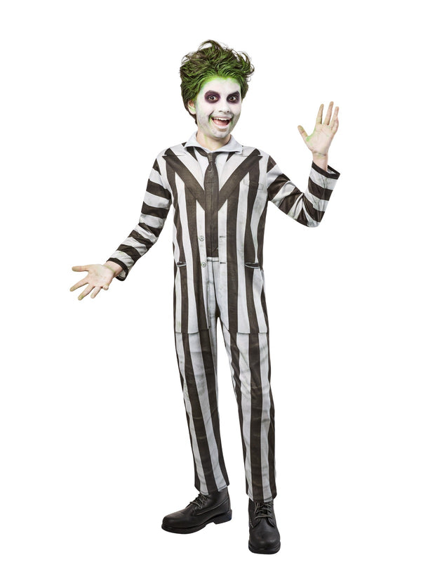 Kids Beetlejuice Costume - Striped Jumpsuit Movie Outfit