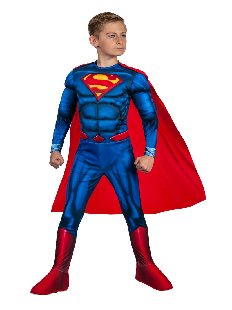 Kids Superman Deluxe Muscle Costume - DC Comics Superhero Jumpsuit