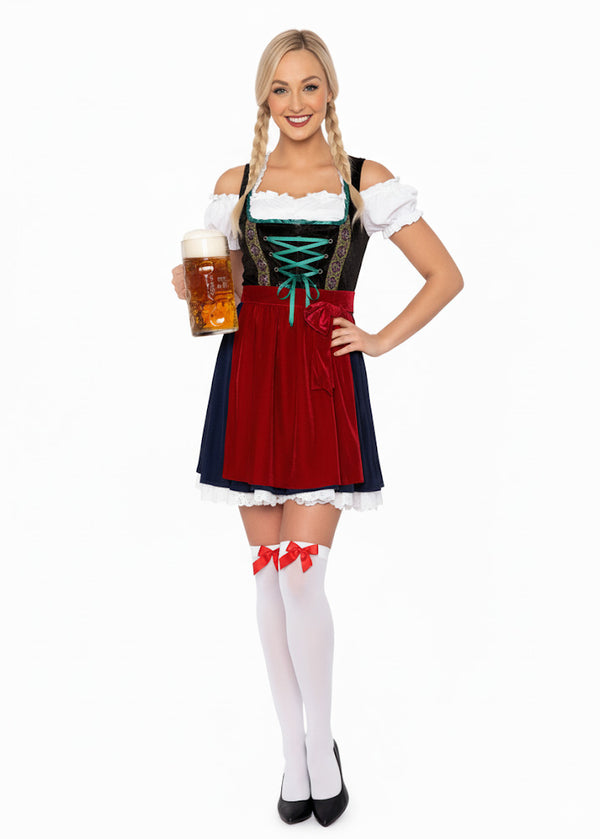 Womens Oktoberfest Costume - Bavarian Beer Maid Dirndl Dress