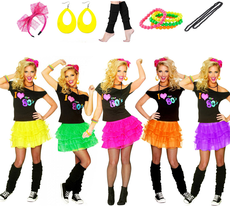 I Love the 80s T-shirt Skirt Costume Full Set