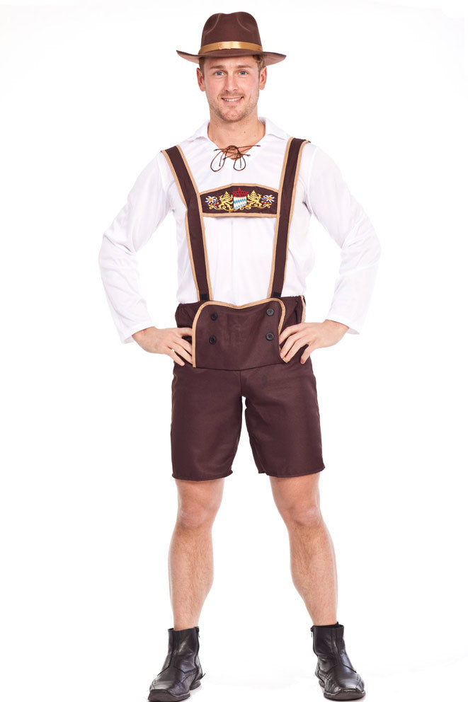 Mens Lederhosen embroidery Costume NO HAT