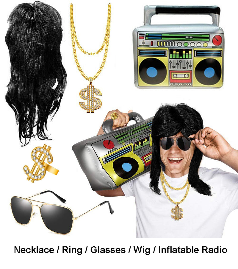Black Unisex Hip Hop 80s Rapper Accessories