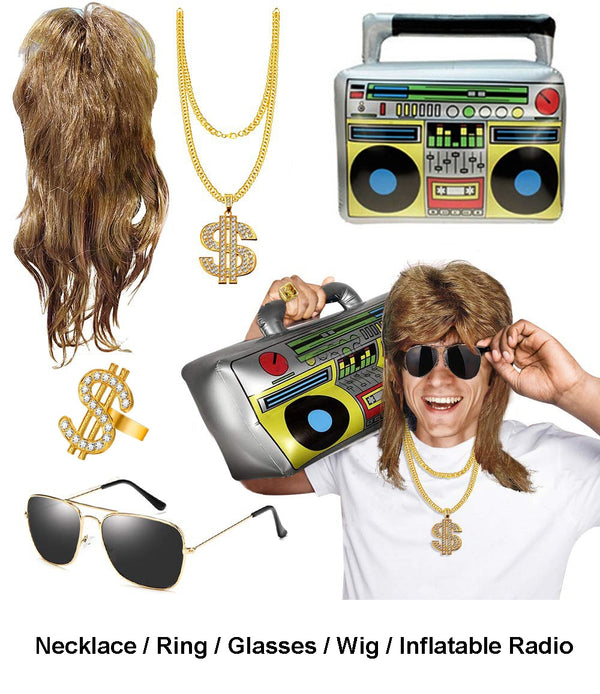 Brown Unisex Hip Hop 80s Rapper Accessories