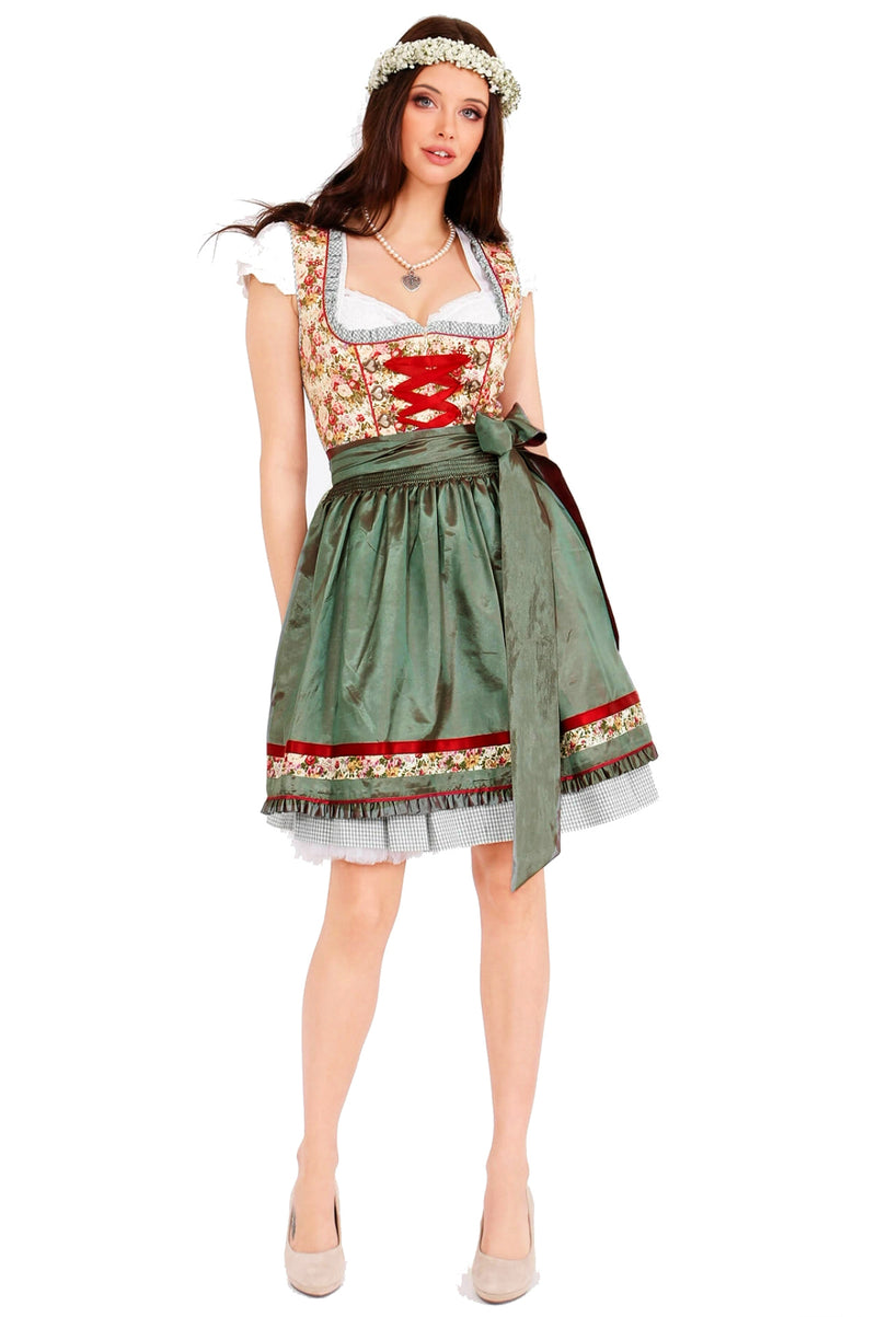 Womens Bavarian Dirndl Costume - Oktoberfest Beer Maid Dress