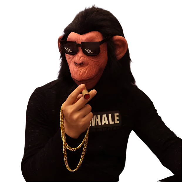 Adult Gangster Ape Costume Set - Meme Thug Life Monkey Mask & Accessories