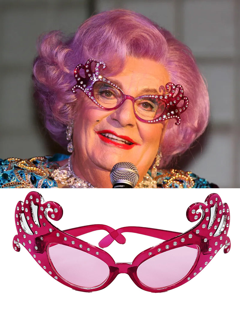 Adult Pink Rhinestone Celebrity Glasses - Glamorous Drag Queen Costume Accessory