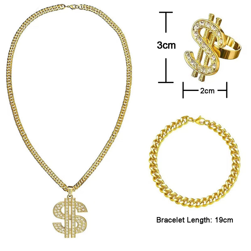 Dollar Medallion Bling Ali G 80s Hip Hop Costume Accessary