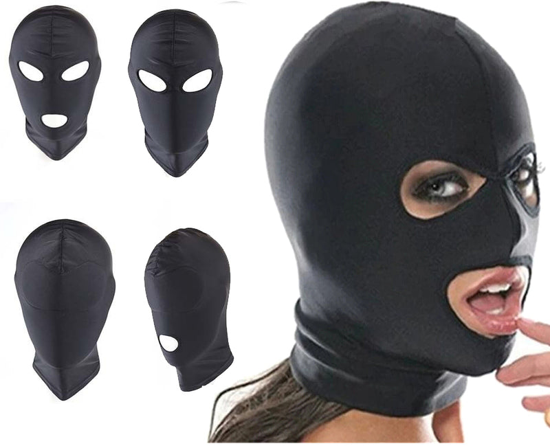 Adult Black Spandex Hood Mask - Full Coverage Cosplay Base Layer
