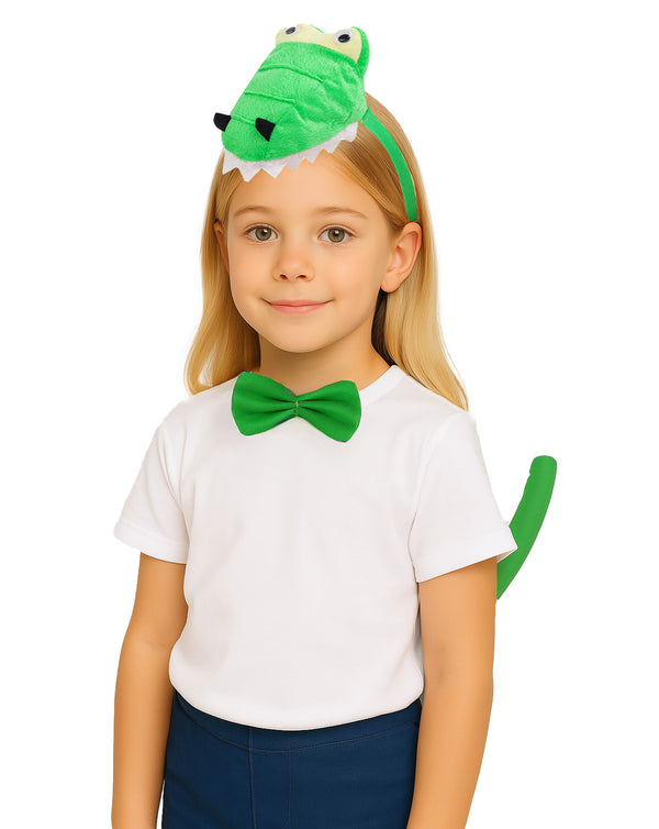 Kids Dinosaur Costume Accessory Set - T-Rex Headband Bow Tie & Tail