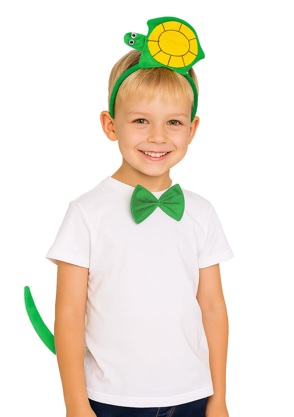 Kids Turtle Costume Accessory Set - Headband, Bow Tie & Tail