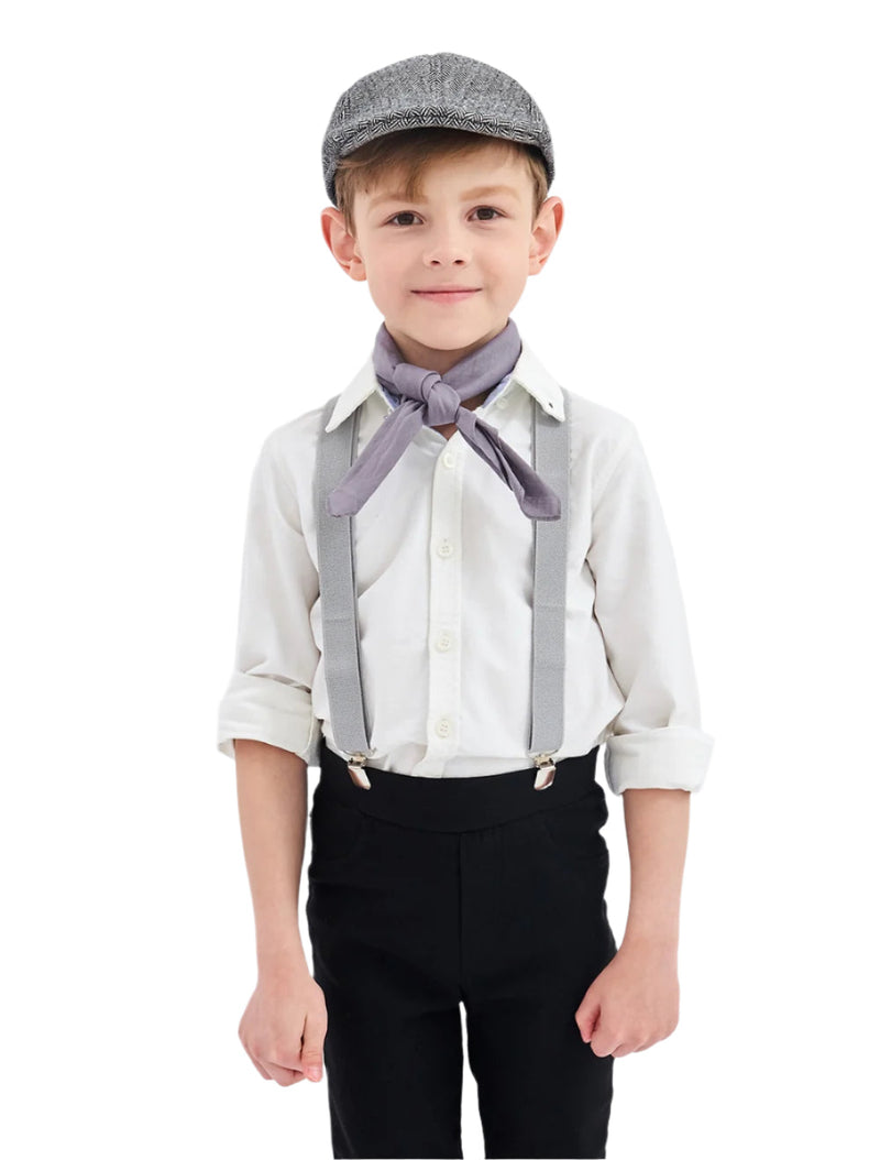 Victorian boy colonial boy costume Grey Braces