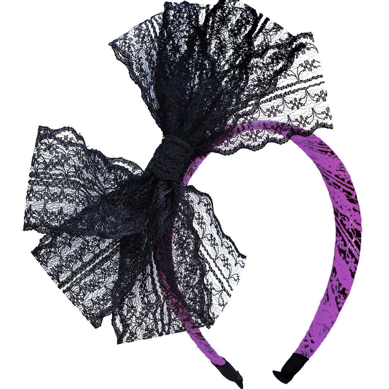 80's Party Lace Headband with Bow 80s Headband