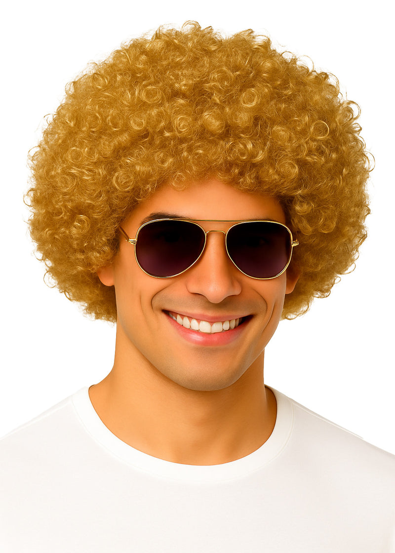 Adult Blonde Afro Wig - 70s Disco Retro Party Costume Accessory