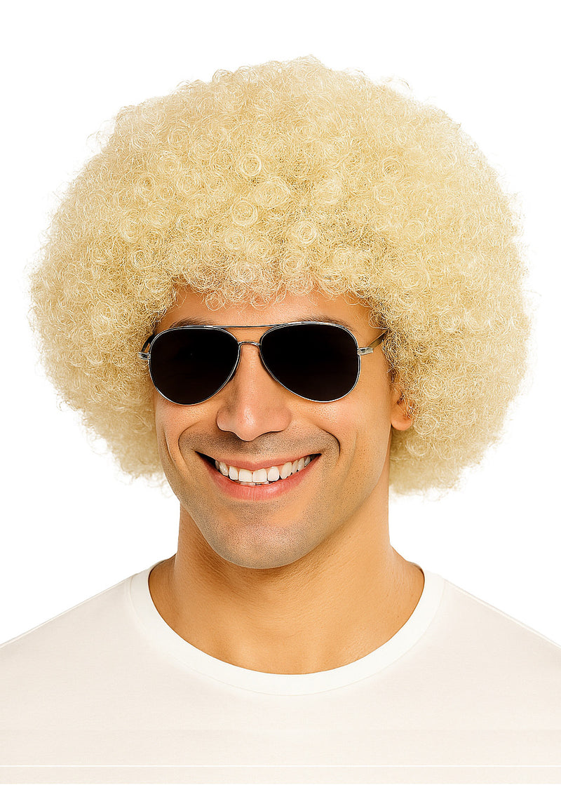 Adult Golden Afro Wig - 70s Disco Costume Accessory