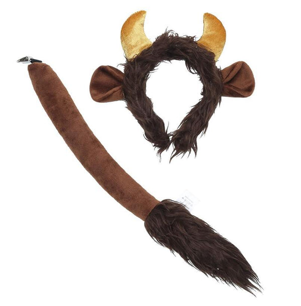 Kids Adults Bull Ears & Tail Animal Set