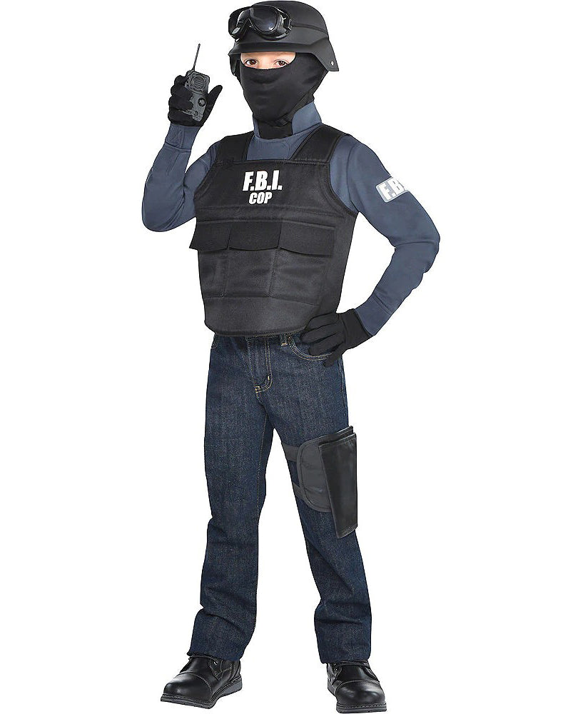 Kids FBI Cop Police Officer Costume Kits