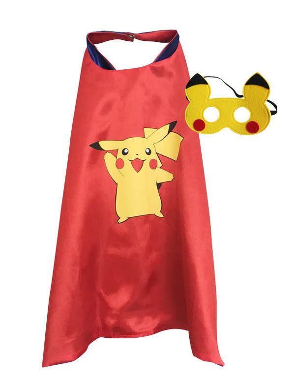 Kids Electric Mouse Cape & Mask Set - Yellow Character Costume Accessory