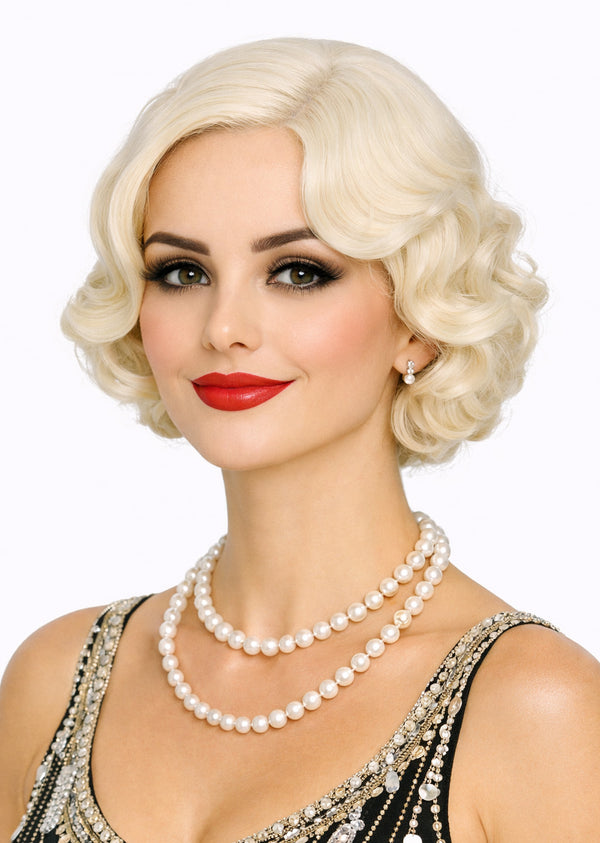 Adult Vintage Blonde Wig - 1920s Hollywood Glamour Costume Accessory
