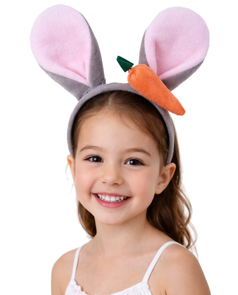 Kids Bunny Ears Headband with Carrot - Easter Rabbit Accessory