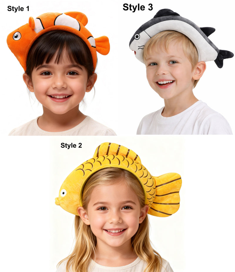 Kids Fish Headband Costume Accessory - 3D Ocean Animal Dress-Up Hat