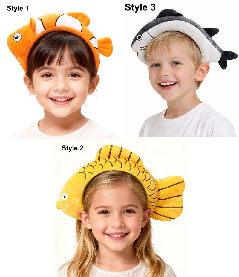Kids Fish Headband Costume Accessory - 3D Ocean Animal Dress-Up Hat