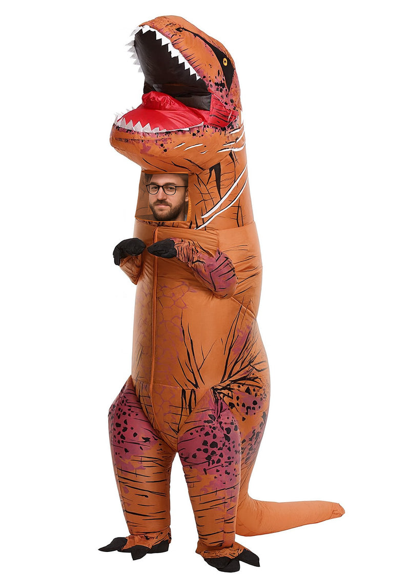 Adult Inflatable T-Rex Costume - Giant Dinosaur Suit with Fan