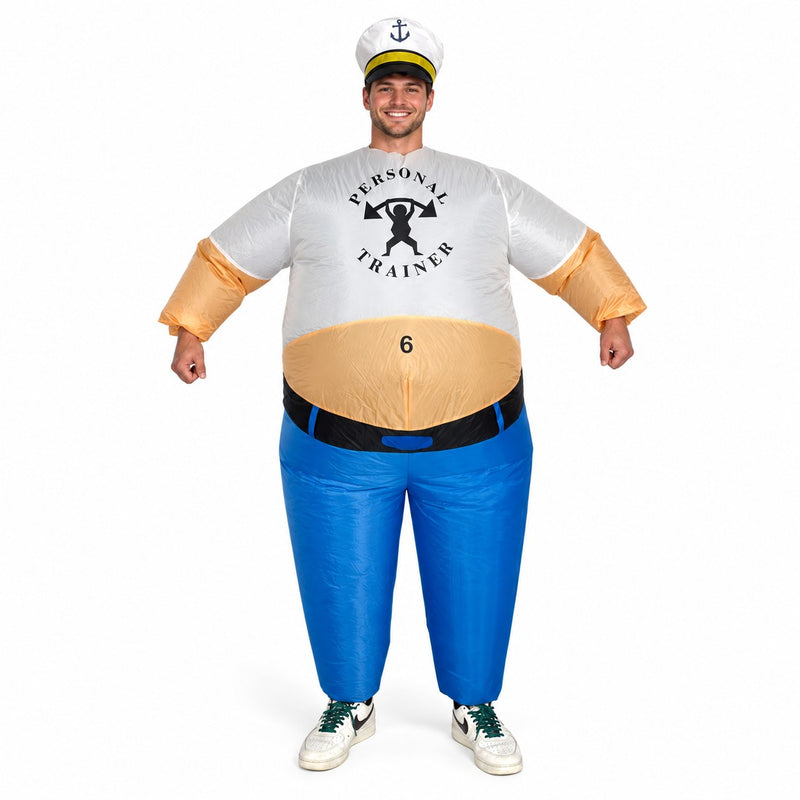 Adult Inflatable Personal Trainer Costume with Hat