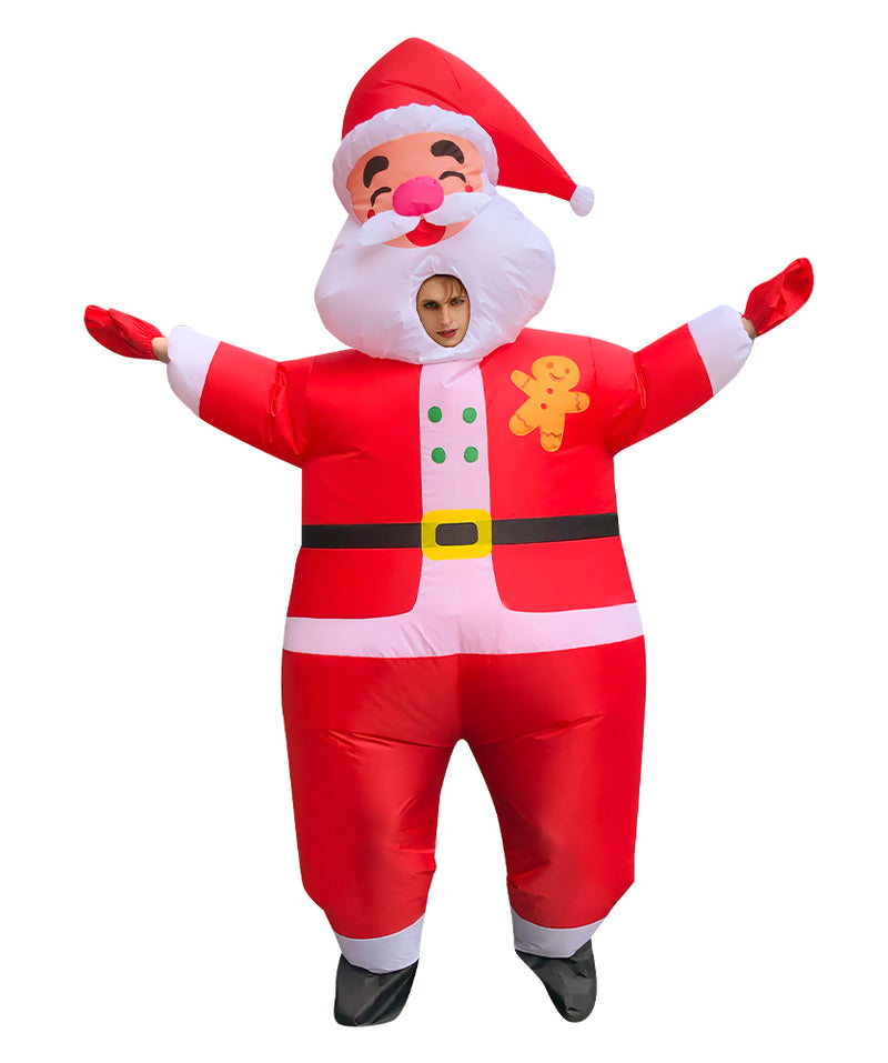 Adult Inflatable Santa Costume - Full Body Christmas Fancy Dress Suit