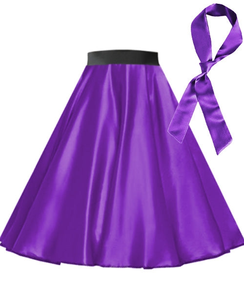 Purple 50s Rock and Roll Skirt - Retro Poodle Skirt Costume Set
