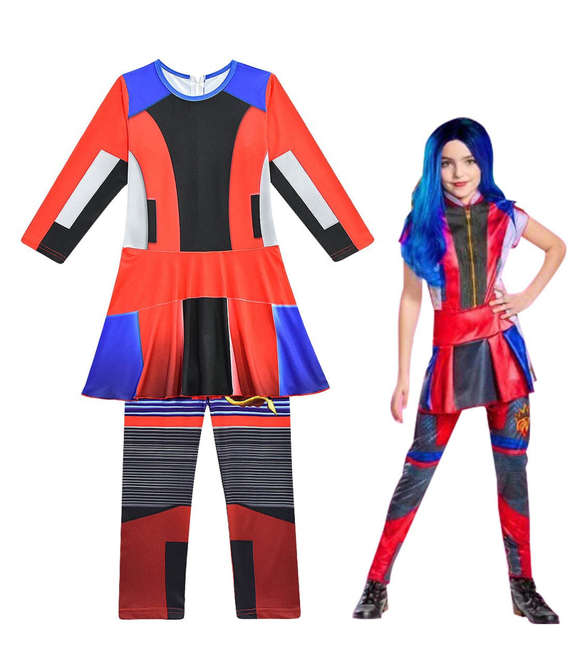 Kids Isle Rebel Costume - Fashionista Villain Jumpsuit Dress-Up