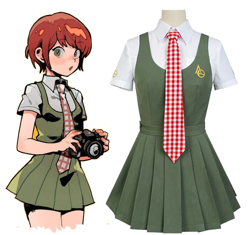 Womens Anime School Photographer Costume - Red Wig Cosplay Set