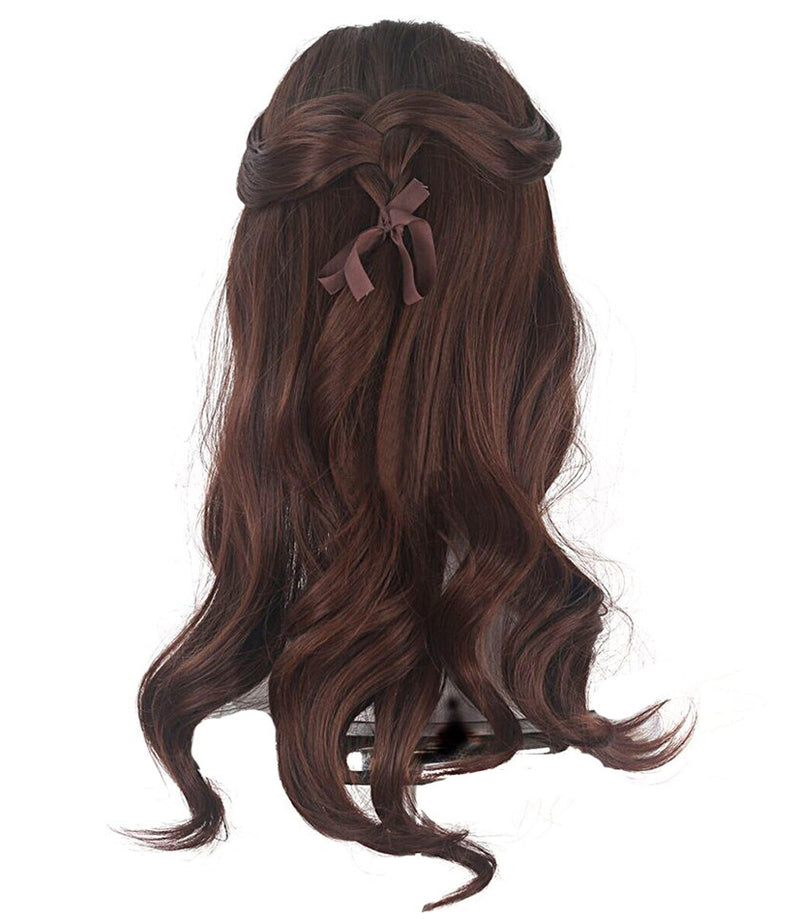 Long wavy brown costume wig